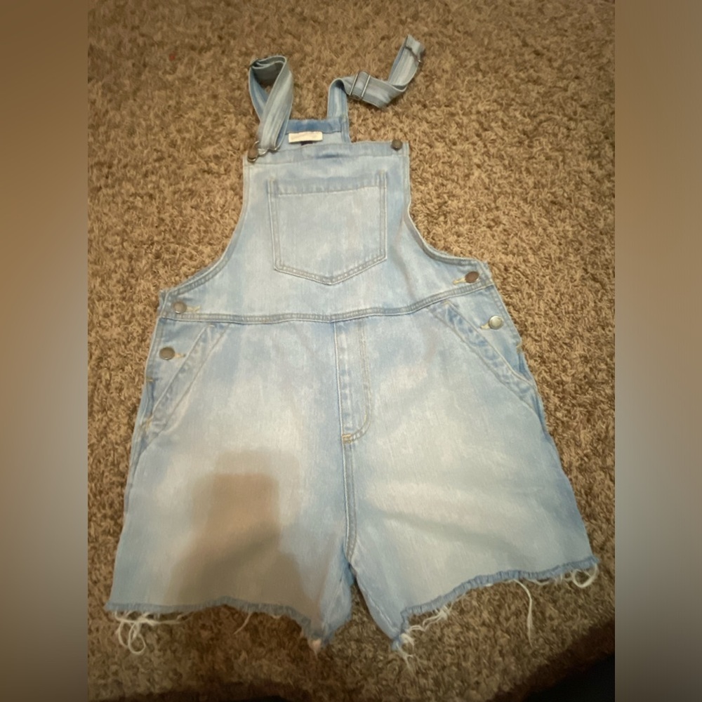 rarely worn light wash overall cutoffs